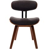 VidaXL Eetkamerstoelen 4 st Gebogen Hout & Stof Grijs