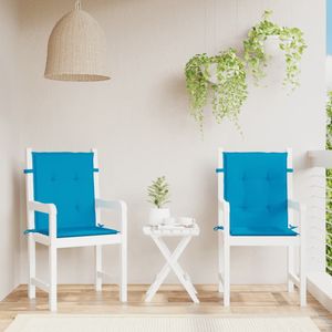 VidaXL Tuinstoelkussens Lage Rug 2 st 100x50x3 cm - Blauwe Oxford Stof