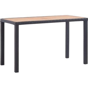 VidaXL Tuintafel 123x60x74 cm Massief Acaciahout Zwart/Bruin