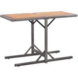 VidaXL Tuintafel Poly Rattan en Massief Acaciahout Antraciet