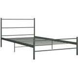 vidaXL Bedframe metaal grijs 100x200 cm