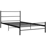 vidaXL Bedframe metaal zwart 100x200 cm