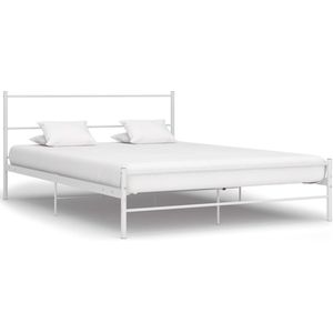 vidaXL - Bedframe - Wit - Metaal