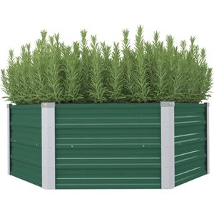 vidaXL Hochbeet 129x129x46 cm Verzinkter Stahl Grün