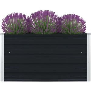 vidaXL - Plantenbak - Verhoogd - Antraciet - Gegalvaniseerd Staal - 100x100x45cm