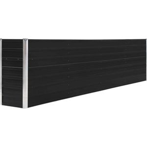 vidaXL - Plantenbak - Verhoogd - Antraciet - Gegalvaniseerd Staal - 320x40x77 cm