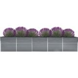 VidaXL Verhoogde Plantenbak 400x80x45 cm - Gegalvaniseerd Staal Grijs