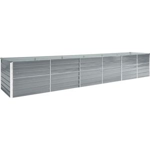 Garten-Hochbeet Verzinkter Stahl 480x80x45 cm Grau Vidaxl
