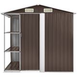 Gartenhaus mit Regal Braun 205x130x183 cm Eisen Vidaxl