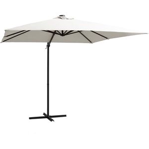 vidaXL - Zweefparasol - met - LED - en - stalen - paal - 250x250 - cm - groen