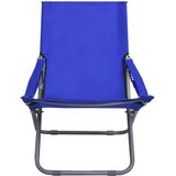 VidaXL Strandstoelen 2 St Inklapbaar Stof Blauw