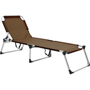 Senioren-Sonnenliege Extra Hoch Klappbar Braun Aluminium Vidaxl