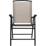 VidaXL Inklapbare Tuinstoelen 2 st. Textileen Taupe