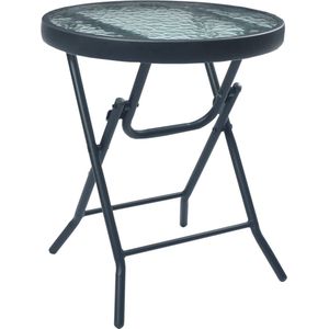 VidaXL Bistrotafel 40x46 cm Staal en Glas Zwart