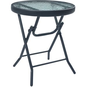 vidaXL Bistrotisch Schwarz 40x46 cm Stahl und Glas