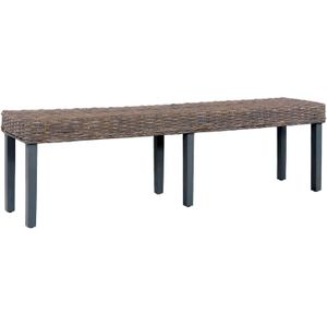 vidaXL-Bankje-160-cm-natuurlijk-kubu-rattan-en-massief-mangohout-grijs