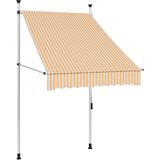 Markise Einziehbar Handbetrieben 100 cm Orange/Weiß Gestreift Vidaxl
