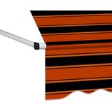 vidaXL Einziehbare Markise Handbetrieben 350 cm Orange und Braun