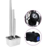 vidaXL - Tuinfontein - Roestvrij Staal - Zilverkleurig - Inclusief LED-Lamp en Pomp