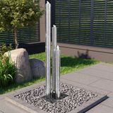 vidaXL - Tuinfontein - Roestvrij Staal - Zilverkleurig - Inclusief LED-Lamp en Pomp