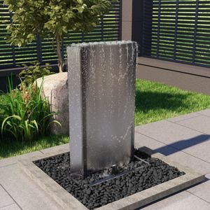 VidaXL Tuinfontein 60,2x37x122,1 cm - Roestvrij Staal Zilverkleurig
