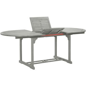 vidaXL - Tuintafel - 200x100x75 - cm - massief - acaciahout - grijs