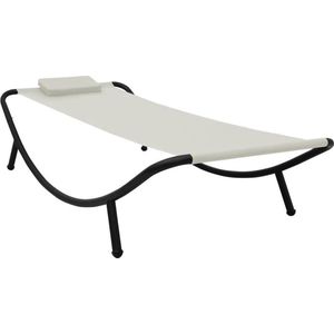 VidaXL Tuinbed 200x90 cm Staal Crème