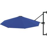 VidaXL Wandparasol 300 cm Blauw - Metalen Paal