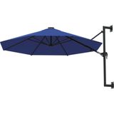 VidaXL Wandparasol 300 cm Blauw - Metalen Paal