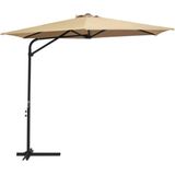 vidaXL Parasol met stalen paal 300 cm taupe