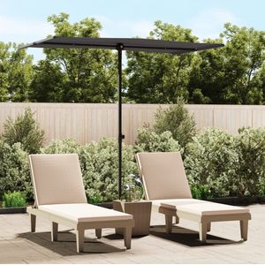 Sonnenschirm,Gartenschirm mit Aluminium-Mast 180 x 110 cm Anthrazit Vidaxl
