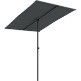 vidaXL Parasol met aluminium paal 2x1,5 m antracietkleurig