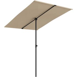 vidaXL Parasol met aluminium paal 2x1,5 m taupe