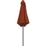 vidaXL - Parasol - met - aluminium - paal - 270x246 - cm - terracottakleurig