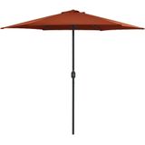 vidaXL - Parasol - met - aluminium - paal - 270x246 - cm - terracottakleurig