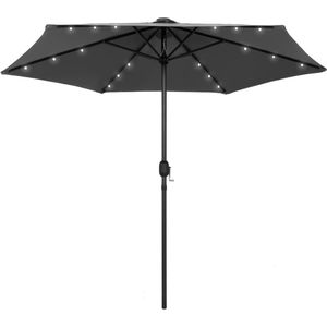 VidaXL Parasol LED-verlichting Aluminium Paal 270 cm Antraciet