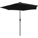 VidaXL Parasol LED-verlichting Aluminium Paal 270 cm Zwart