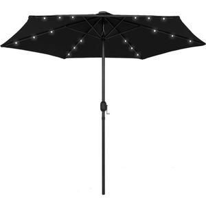 VidaXL Parasol LED-verlichting Aluminium Paal 270 cm Zwart