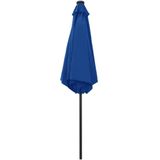 vidaXL Parasol met LED-verlichting en aluminium paal 270 cm azuurblauw