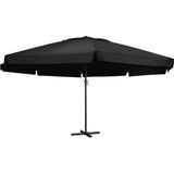 vidaXL Parasol met aluminium paal 600 cm zwart