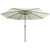 vidaXL Parasol met metalen paal 400 cm zandwit