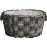 vidaXL - Houtmand - met - handvatten - 60x40x28 - cm - wilgenhout - grijs