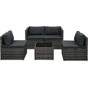 vidaXL-5-delige-Loungeset-met-kussens-poly-rattan-grijs