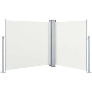 vidaXL - Windscherm - uittrekbaar - 120x600 - cm - crème