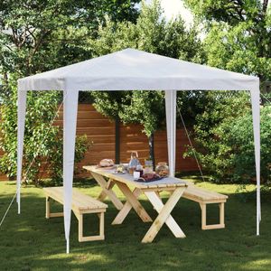 VidaXL Partytent 2,5x2,5 m Wit - Stijlvolle en Ruime Buitenfeesttent