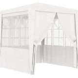 vidaXL - Partytent - met - zijwanden - professioneel - 90 - g/m² - 2,5x2,5 - m - wit