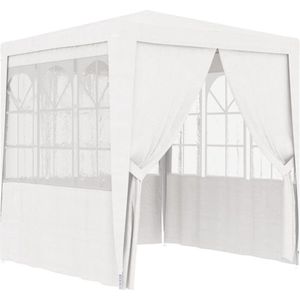 vidaXL - Partytent - met - zijwanden - professioneel - 90 - g/m² - 2,5x2,5 - m - wit