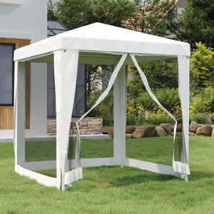 vidaXL - Partytent - Wit - PE - 4 Mesh Zijwanden