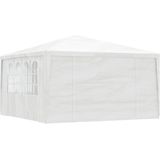 vidaXL - Partytent - Wit - 90 g/m² Polyethyleen - Inclusief Zijwanden