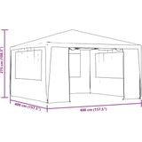 vidaXL - Partytent - Wit - 90 g/m² Polyethyleen - Inclusief Zijwanden